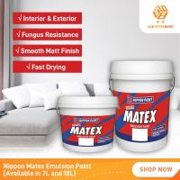 NIPPON PAINT 9102 MATEX WHITE 7L / 18L [ INSTOCKS FAST DELIVERY ]