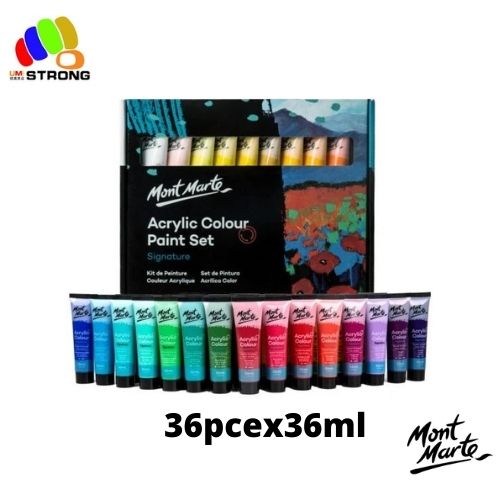 Mont Marte Signature Acrylic Paint Set 18/24/36/48 Set x 36ml