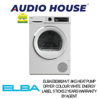 ELBA EBD882HVT 8KG HEAT PUMP DRYER COLOUR: WHITE ENERGY LABEL: 5 TICKS 2 YEARS WARRANTY BY AGENT