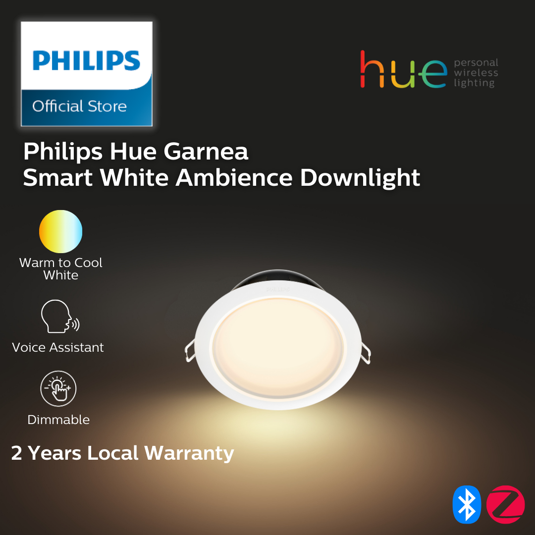 Philips Hue White Ambiance Garnea Smart LED Downlight (125mm/ 150mm) Compatible with Apple HomeKit and Google Assistant