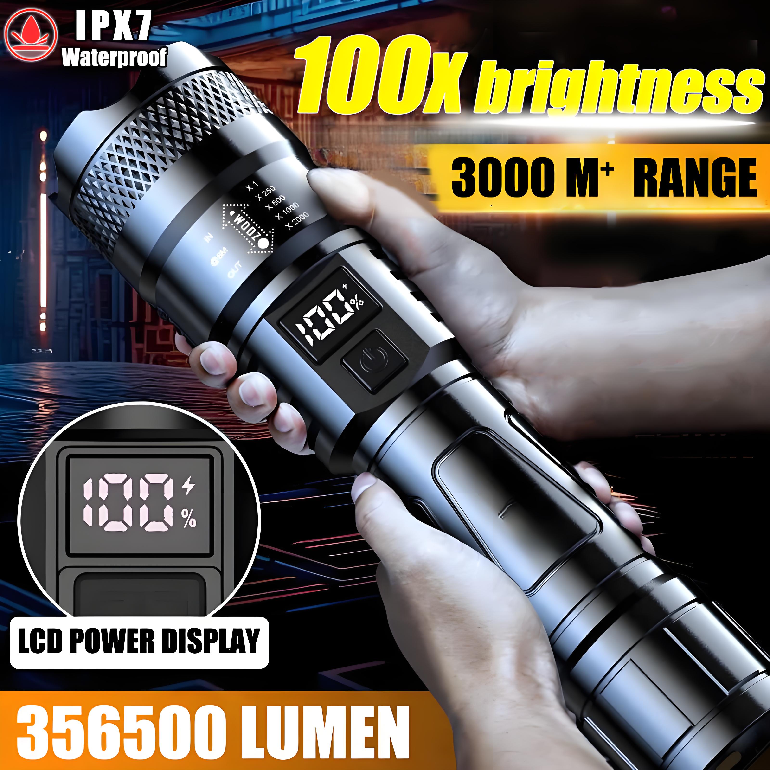 【SG local spot】flashlight strong torch light Rechargeable rortable IPX7 Waterproof torchlight ultra bright