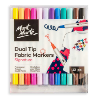 MM Dual Tip Fabric Markers 12pc