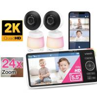 VTech Upgraded Smart WiFi Baby Monitor 720p Display 1080p Camera HD NightVision Fully Remote Pan Tilt Zoom 2-Way Talk Free Smart Phone App Works with iOS Android