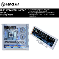 Lian Li 8.8″ IPS LCD Universal Screen USB Plug & Play 1920×480 60Hz 500 nits (Black | White) [LL 5058 | LL 5059]