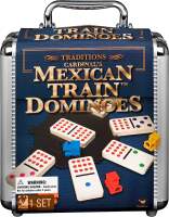 Mexican Train Dominoes Set Tile Board Game with Colorful Trains for Family Game Night for Adults and Kids Ages 8 and up
