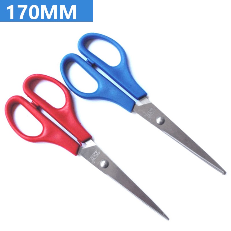Stainless Steel Scissors Office School Stationary Cutting Scissor Penknife (Random Color) - SG Stocks