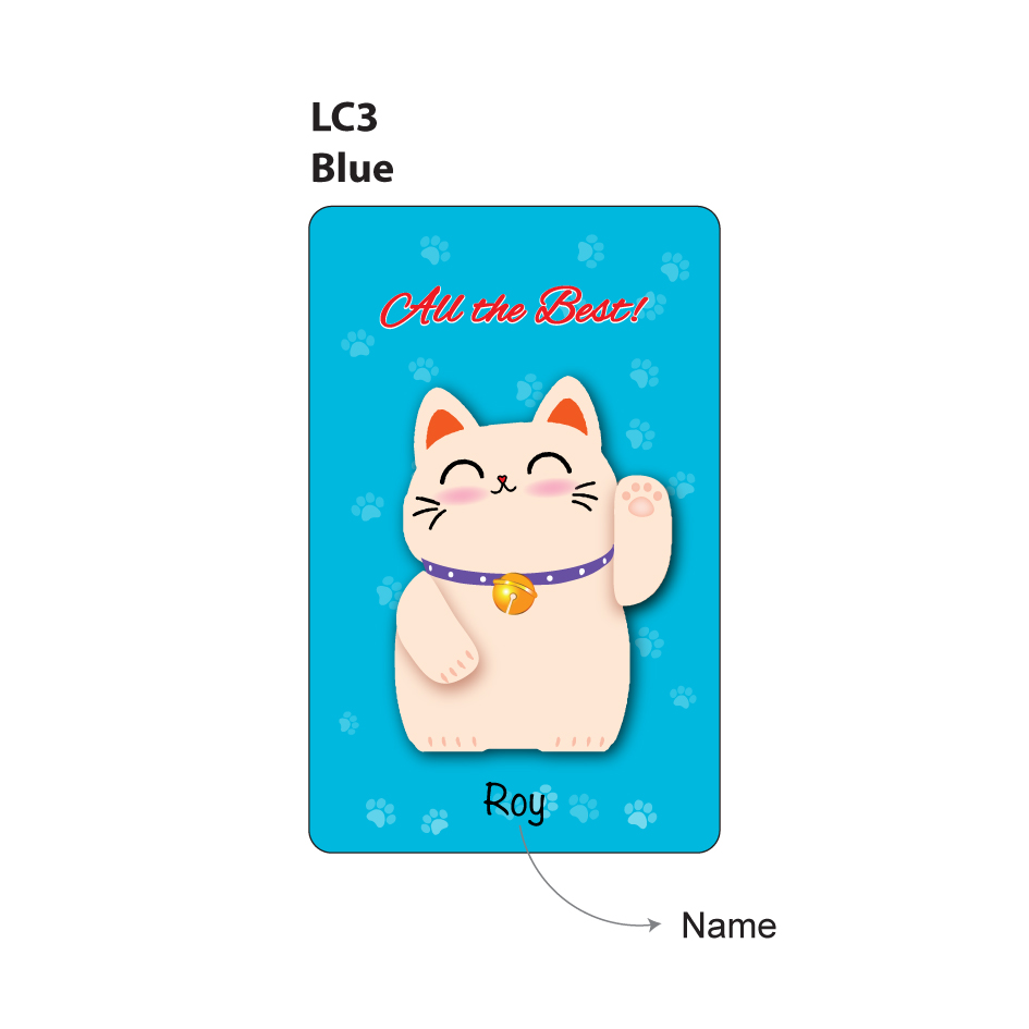 EZ-Link Card Lucky Cat Theme | Name Personalisation | Cute Good Luck Gift