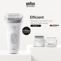 Braun Silk Epil 7 SE 7041 Senso Smart Epilator Cordless Wet Dry Epilator with Efficiency Cap Shaver Head White