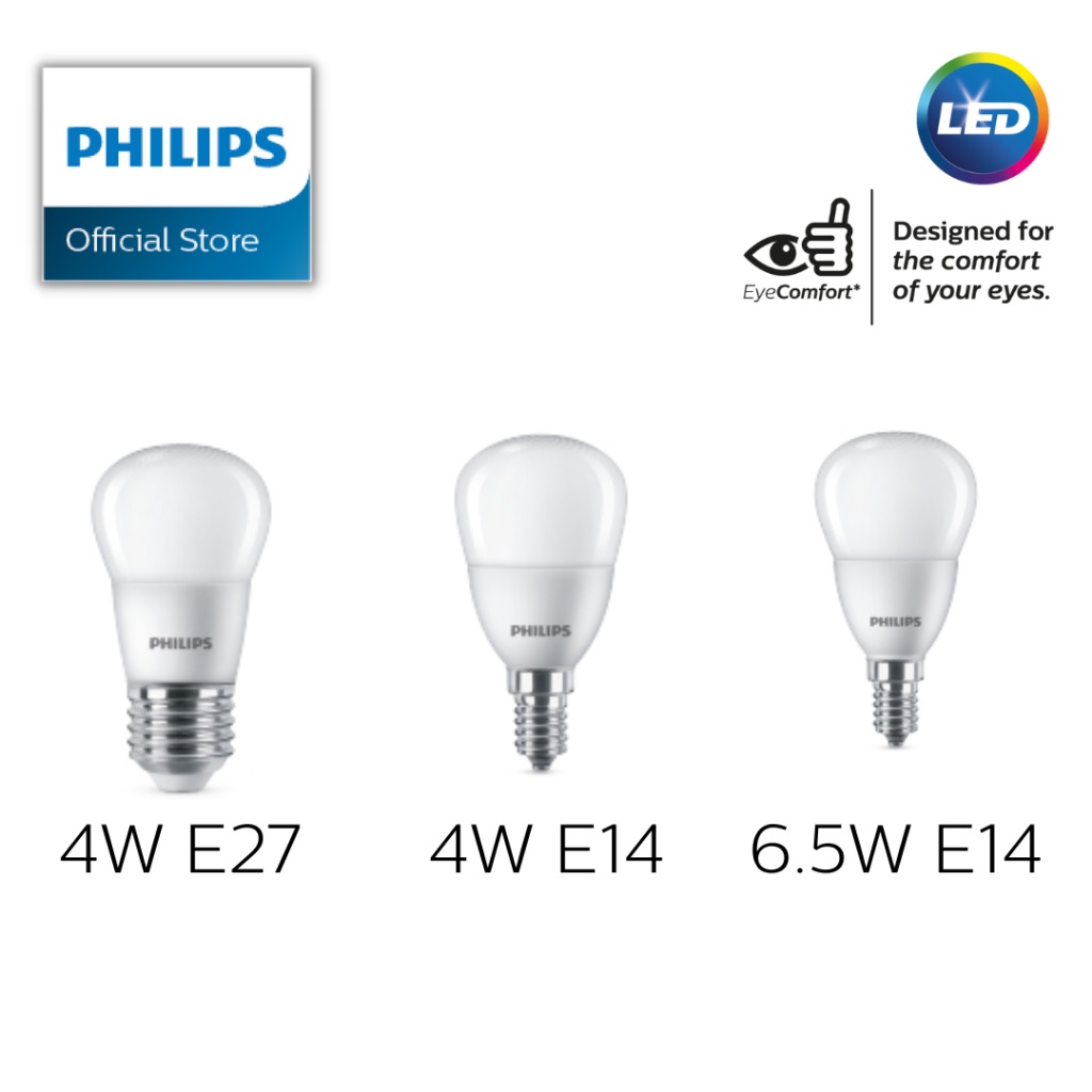 Philips LED Mini Bulbs with EyeComfort Technology in E14 and E27 Base | Natural light & reduced glare