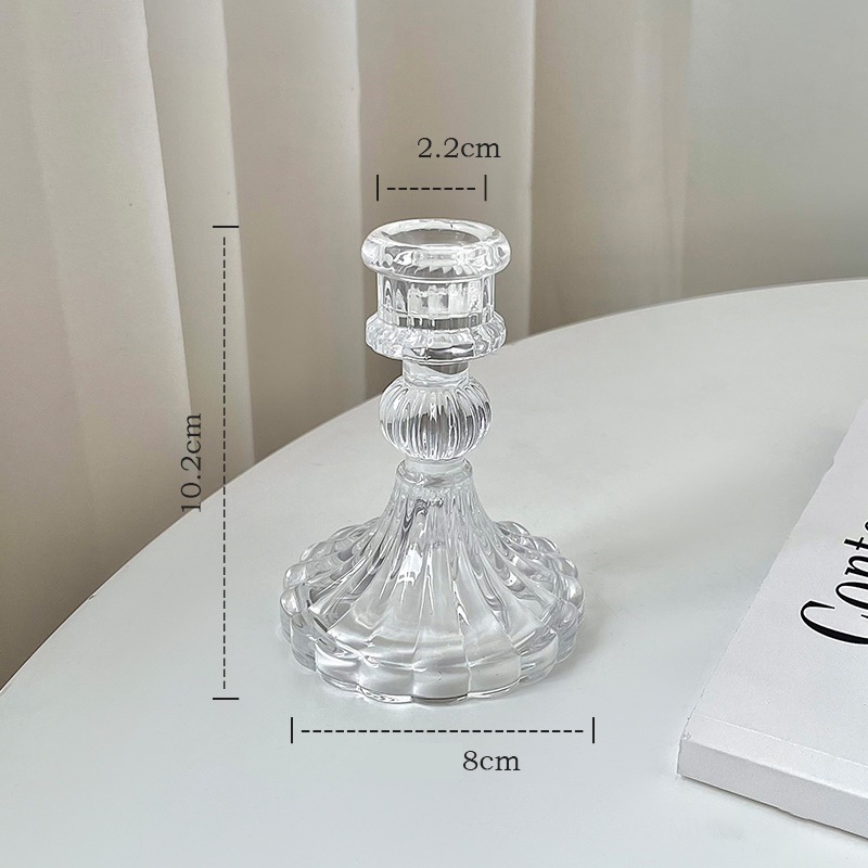 【SG】Glass Candle Holders Candlestick Holders Centerpiece Candle Holder for Wedding Buring Candles Led Taper Candle Party