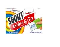 Shout Wipe and Go Instant Stain Remover for On-the-Go Laundry Stains 12 Count