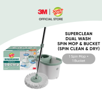 3M™ Scotch-Brite™ T7 Eco Dual Wash Spin Mop Bucket 1 pc/pack Cleans Kitchen Home Office