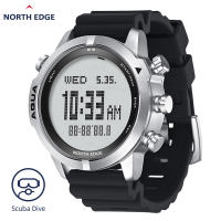 NORTH EDGE AQUA Original Mens Professional Diving Computer Watch Swimming Watch Scuba Diving Free Diving Waterproof 100M Altimeter Barometer Compass