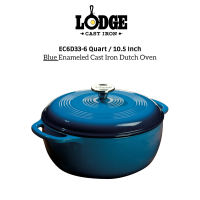 EC6D33 - Lodge 6 Quart / 10.5″/ Blue Enameled Cast Iron Dutch Oven