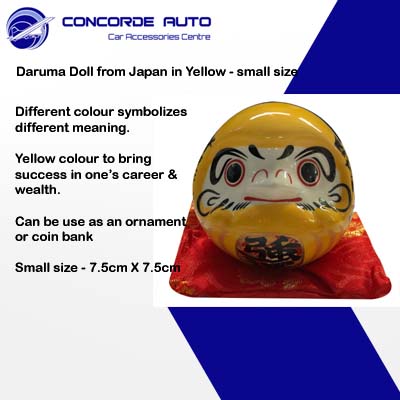 Daruma Doll from Japan in Yellow Colour - small size