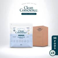 (Carton Deal) Clean Conscience 6-in-1 Hypoallergenic Laundry Pods - 50 Pods x8 | Zero Plastic Waste Pack
