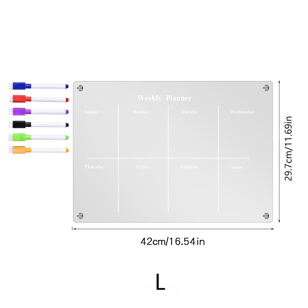 [SG]Acrylic Magnetic Calendar Board Transparent Acrylic Board Planner Daily Weekly Schedule For Home School Office