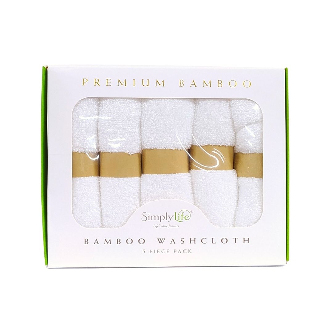 Simply Life - Premium Bamboo Wash / Face Cloth (5-Pack Set)