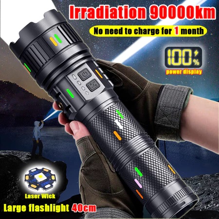【SG local spot】flashlight strong torch light Rechargeable rortable IPX7 Waterproof torchlight ultra bright