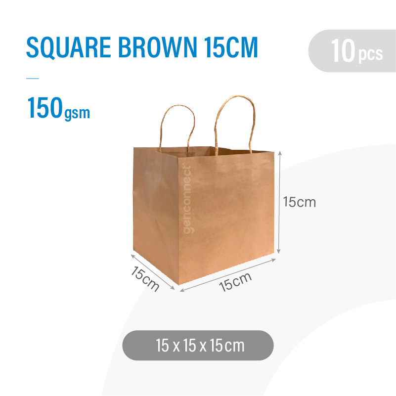 (SG Wholesale) Kraft Square Paper Bags Mooncake Festival Gift Bags Square Bulk Purchase Paper Bags
