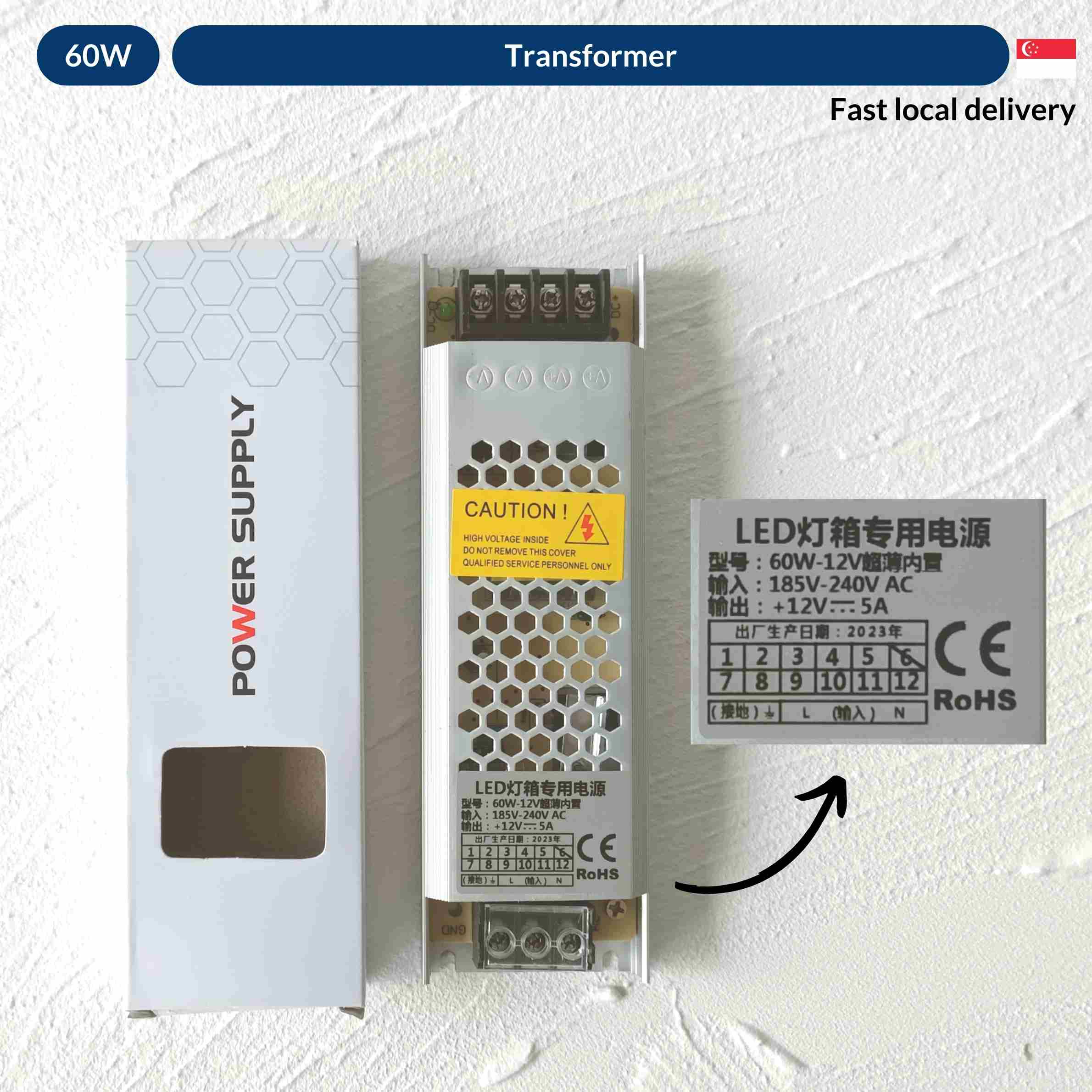 Thin LED Power Supply Transformer DC 12V Lighting Transformers 60W 100W 150W 200W 300W AC 185V-240V Driver For LED Strip