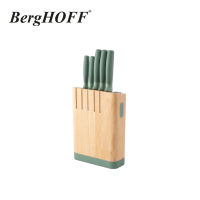 BERGHOFF 6pc Soft Grip Knife Non-Slip Base Block Set Forest