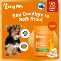 Zesty Paws Pre Post & Probiotic (For Gut Health Stool Support & Oral Freshness) Dog Supplement 90ct Chews