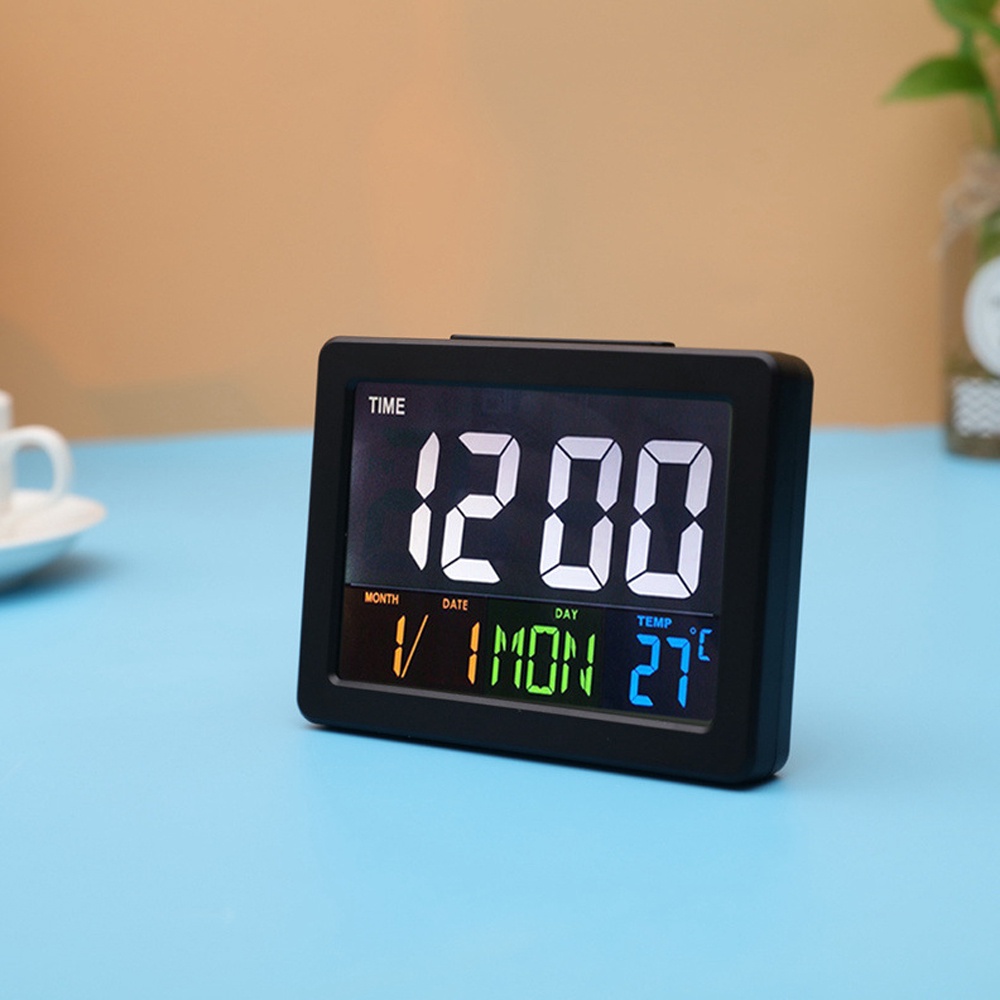 {SG} LED Digital Clock With Temperature Student Mini Desk Clock Color Large Screen Alarm Clock
