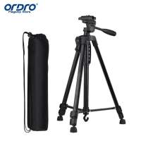 ORDRO Camera Accessories 1.4m Tripod Lightweight Photography Tripod Stand Aluminum Alloy 3kg Load Capacity Max Portable Tripod Multilevel Aluminum Alloy Video Cam Smartphone Tripod Stand