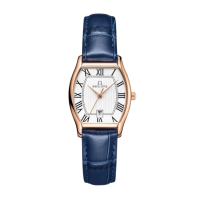 Solvil et Titus Barista 3 Hands Date Quartz in Silver White Dial and Blue Leather Strap Women Watch W06-02825-014