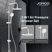 JOMOO Rain Shower Set with Diverter 9 Inches Ultrathin Rainfall Shower Faucet Set Shower System for House Hotel Hostel