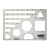 Kenko Model & Shapes Drawing Stencil KP-MR-100 (Dimensions in centimetres)