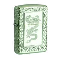 Zippo Armor® High Polish Green Elegant Dragon Lighter