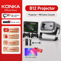 KONKA B12 Portable PTZ Projector Native 1080P 4K Supports Super Bright Daytime Use 2+16GB Memory Fully Automatic Focusing and Keystone Correction Compact High Resolution