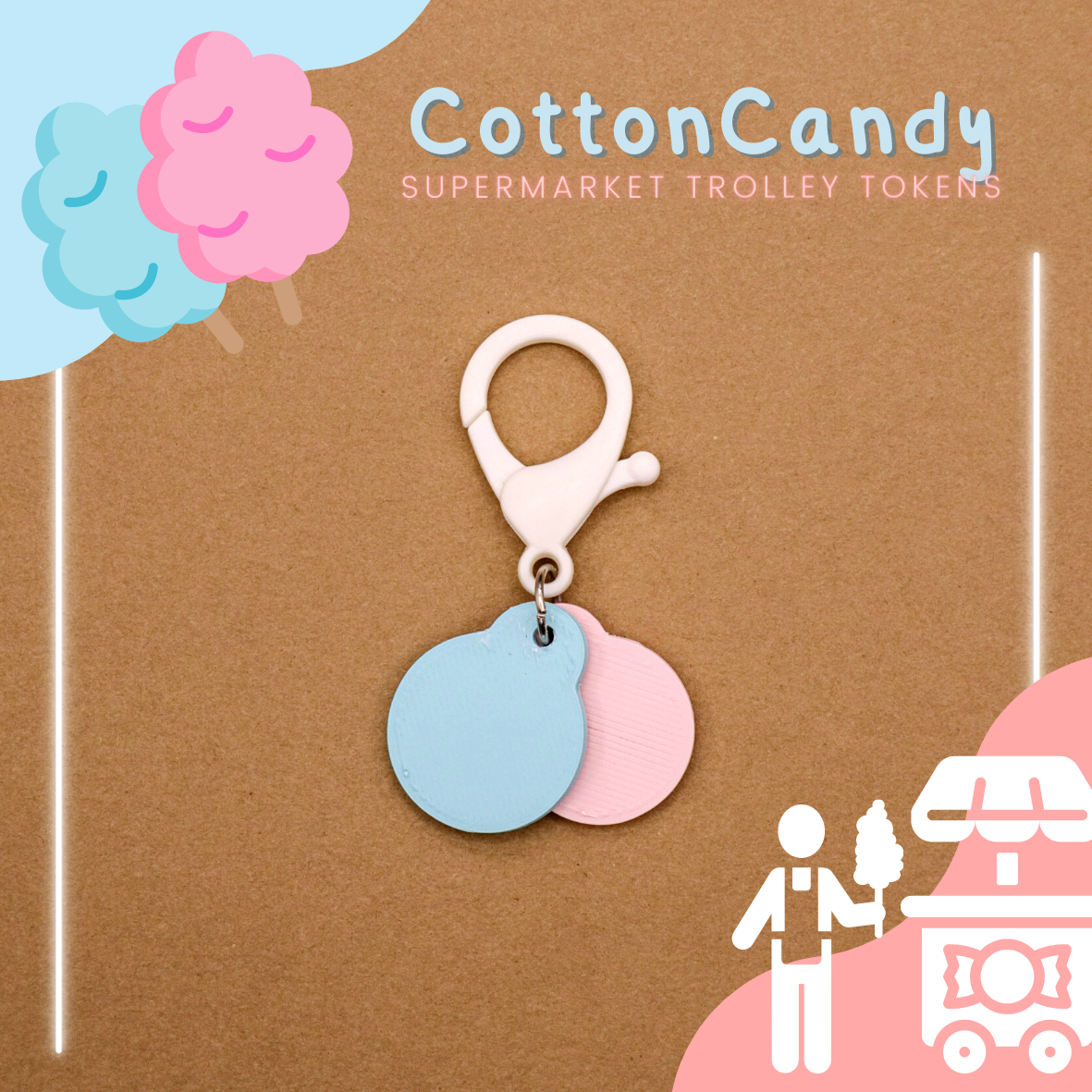 Niama Supermarket Trolley Token [Coin Replacement] Keychain Set [Christmas]