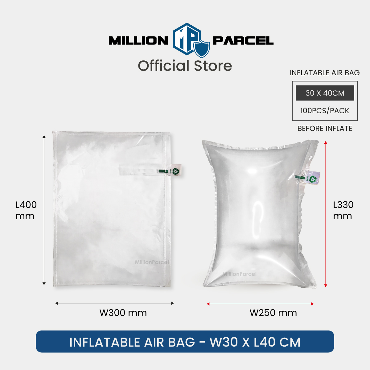 MillionParcel Inflatable Air Bag | Inflatable Air Cushion Bag | Air Pillow Packaging | Void Fill Air Bag | Bubble Wrap Style Protective Packaging