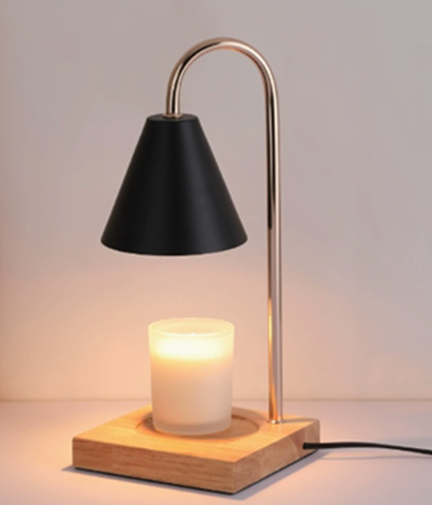 Modern Candle Wax Warmer Lamp with Wooden Base [local SG stocks]
