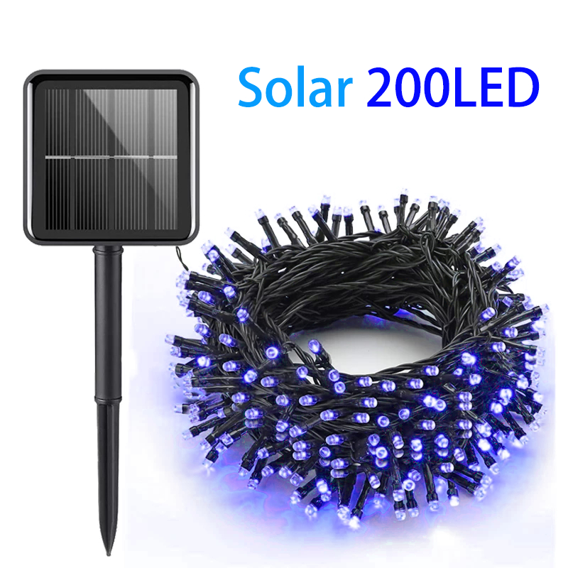 Outdoor Solar String Light Hari Raya Lights 22M 200LED Light Strip IP65 Waterproof 8 Modes For Holiday Hari Raya Decoration