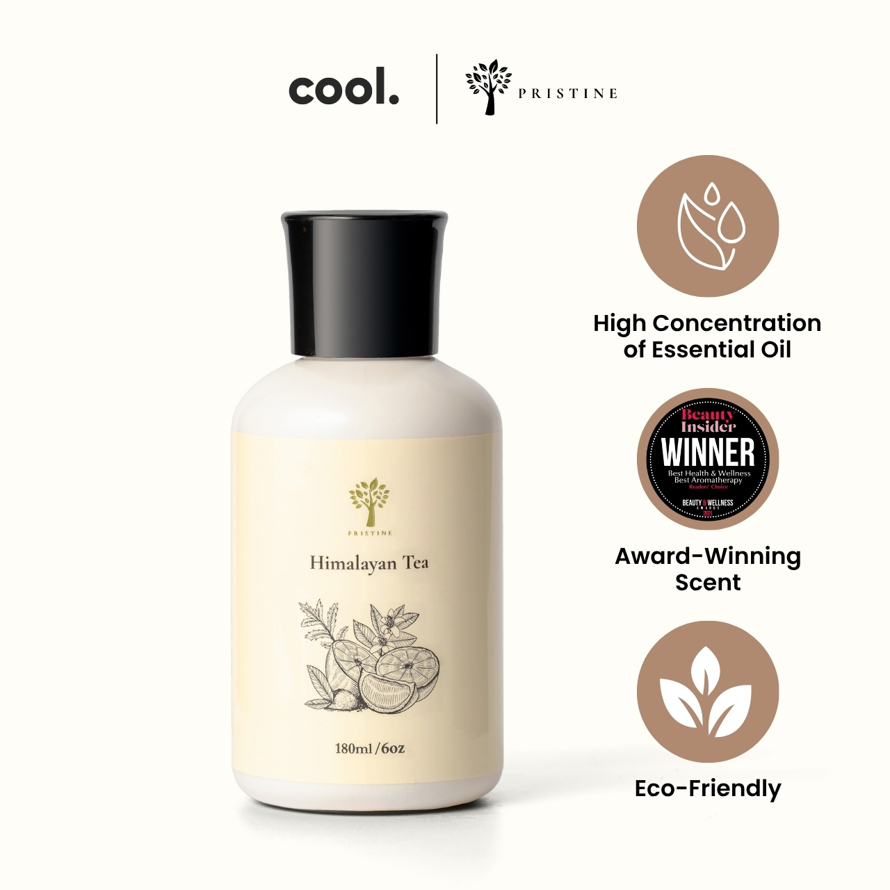Pristine Home Scent Refill | Himalayan Tea | Signature | Essential Oil | Award Winning ION Orchard Scent | 180ml | Fragrance Refill for Reed Diffuser