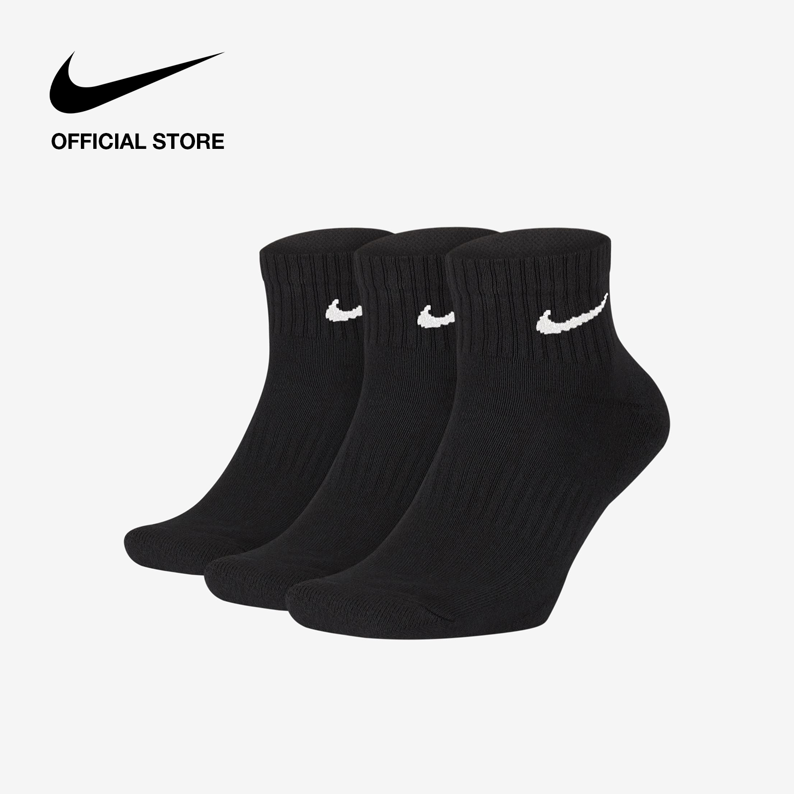 Men's plain black cotton ankle socks