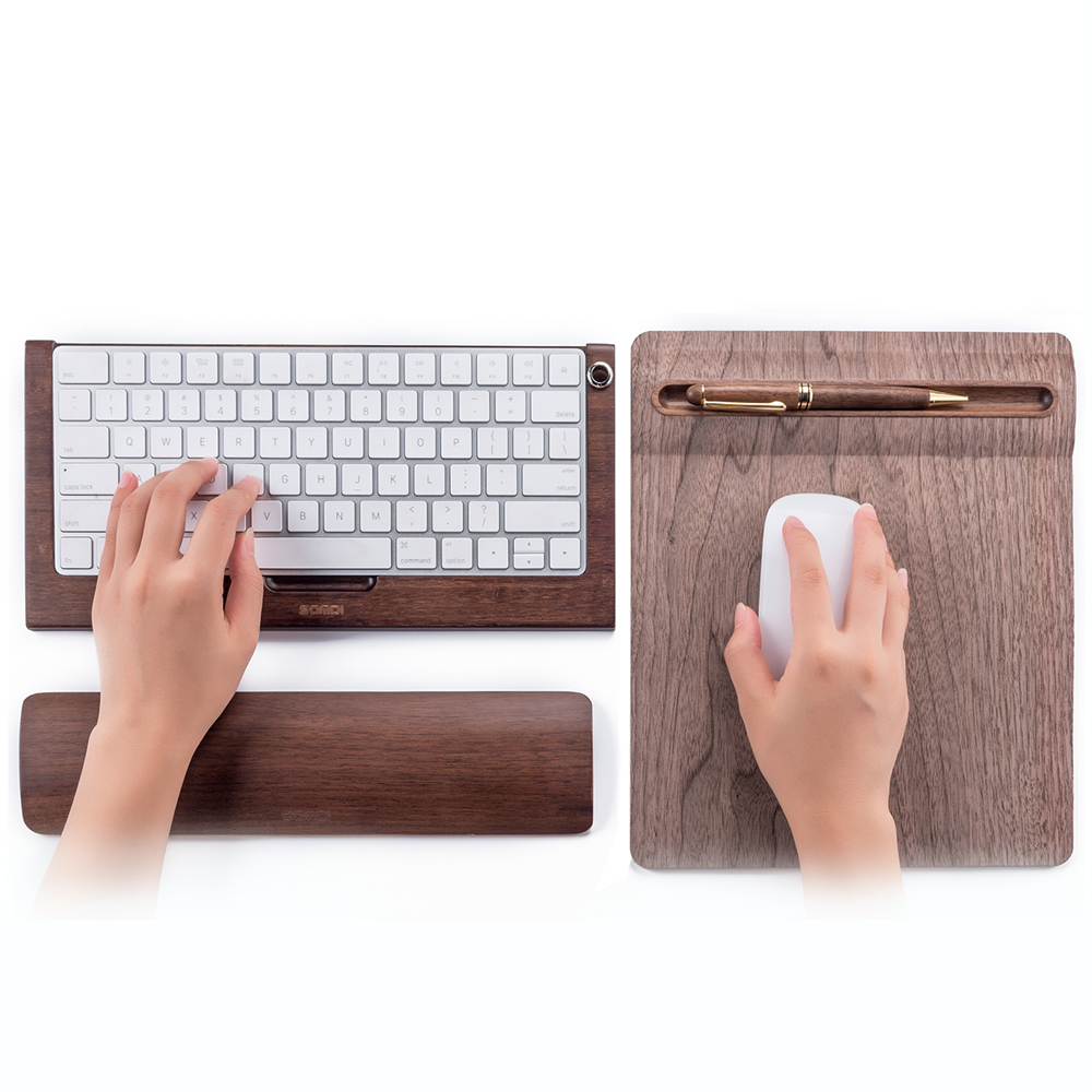 Keyboard Stand Bamboo Holder SAMDI Bluetooth Wireless Dock iMac Computer Khaki