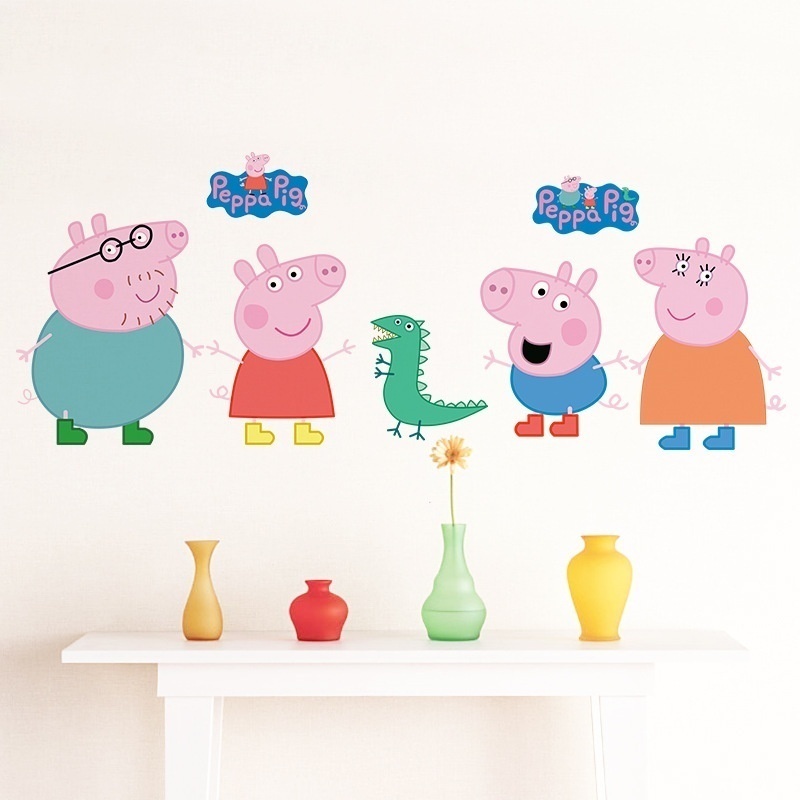 Home Garden New 50 70cm Peppa Pig Family Vinyl Mural Wall Stickers Baby Kids Bedroom Room Decal Art Diy Decor Removable Wall Paper Paster Sticker