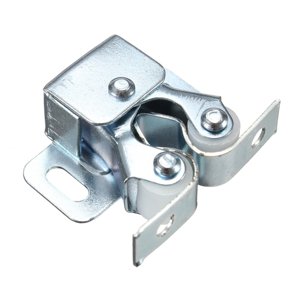 1 Pcs Double Roller Catches Cupboard Door Latch Hardware Chrome