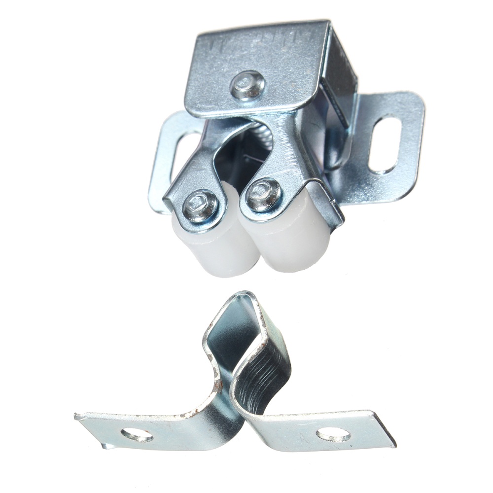 1 Pcs Double Roller Catches Cupboard Cabinet Door Latch Hardware Chrome ...