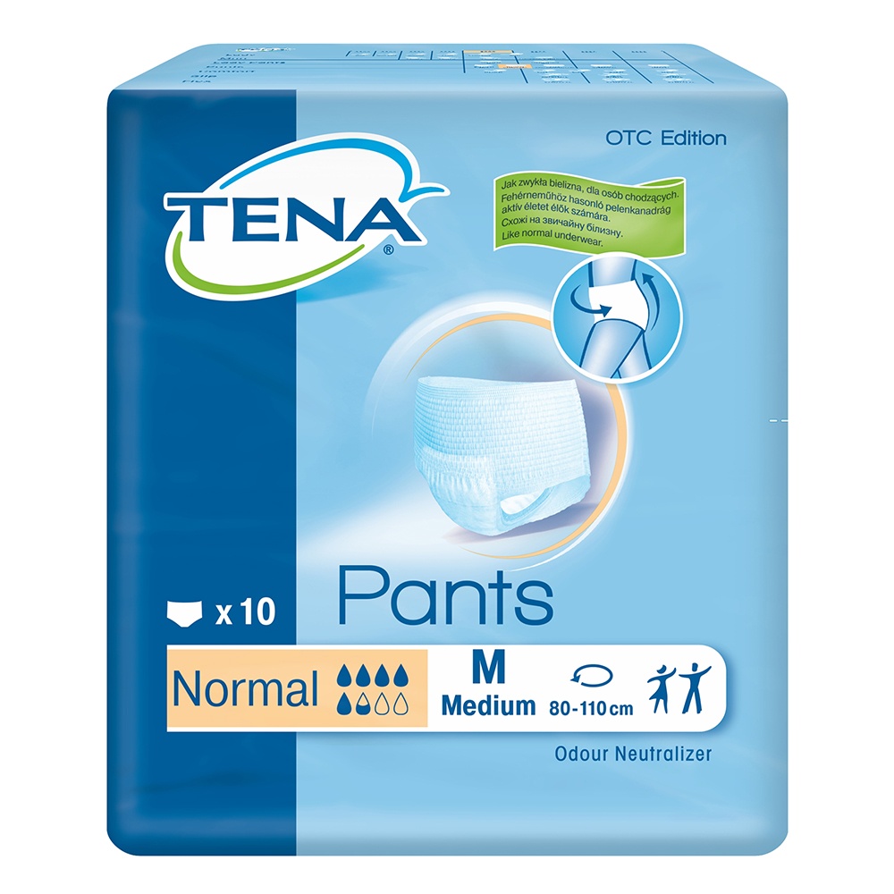 Tena Adult Diapers Pants Normal Diaper Carton of 4 Pack of 10 Medium