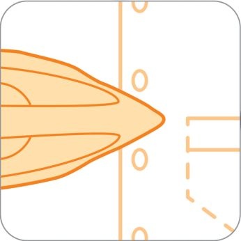 Button groove speeds up ironing along buttons and seams