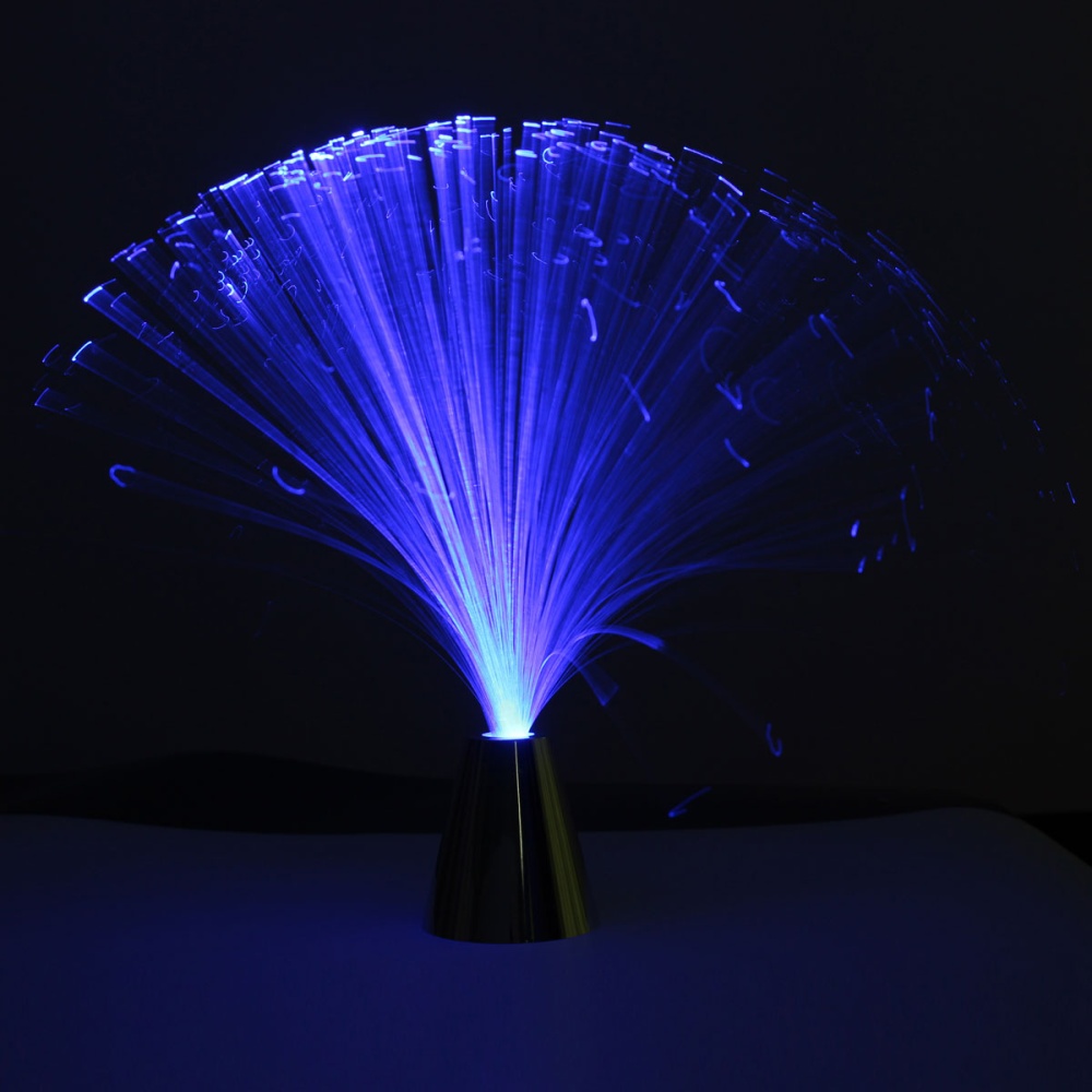 LED Multi Colour Changing Fibre Optic Fountain Night Light Lamp Home ...