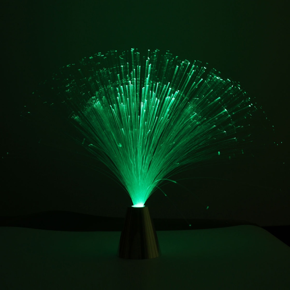 LED Multi Colour Changing Fibre Optic Fountain Night Light Lamp Home ...