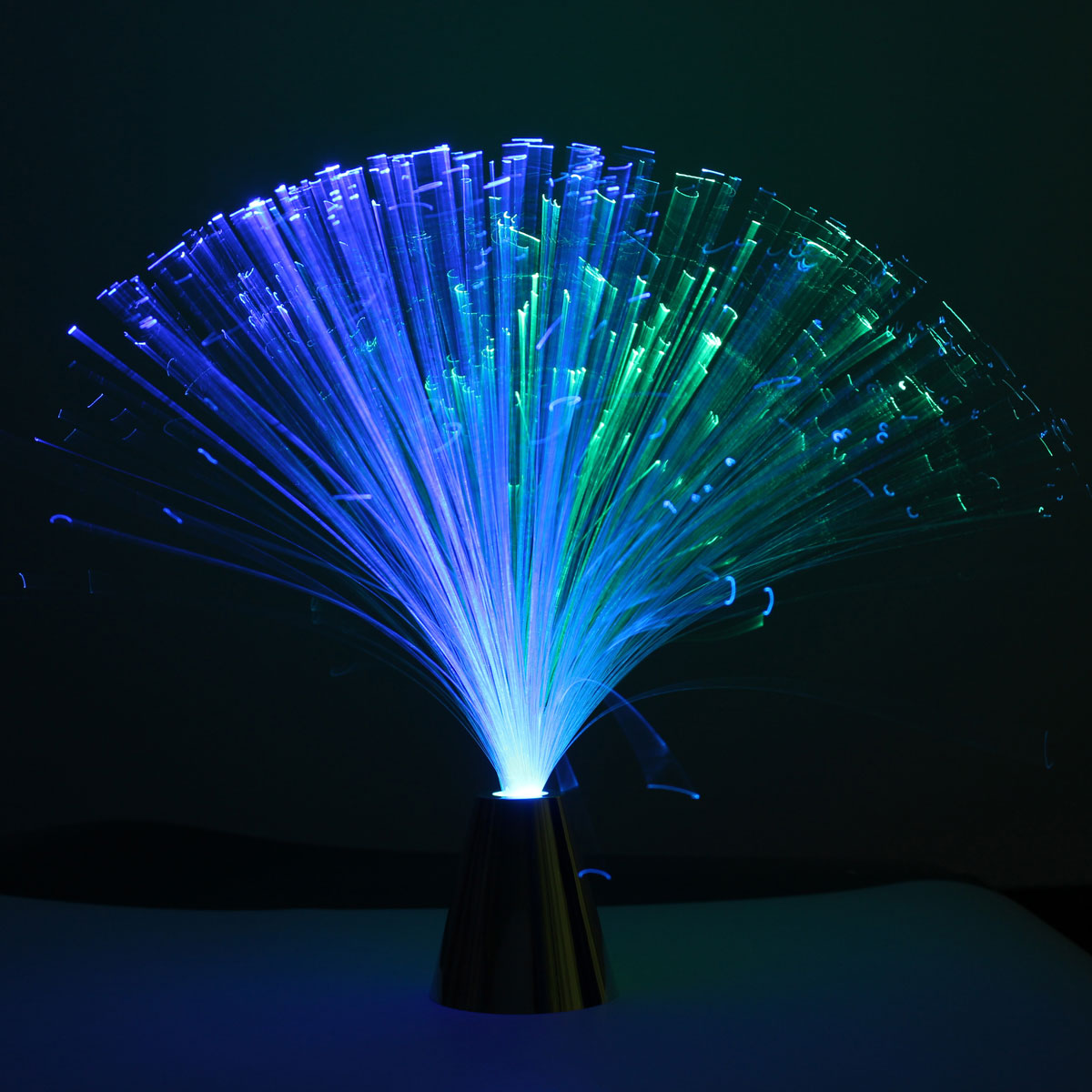 LED Multi Colour Changing Fibre Optic Fountain Night Light Lamp Home