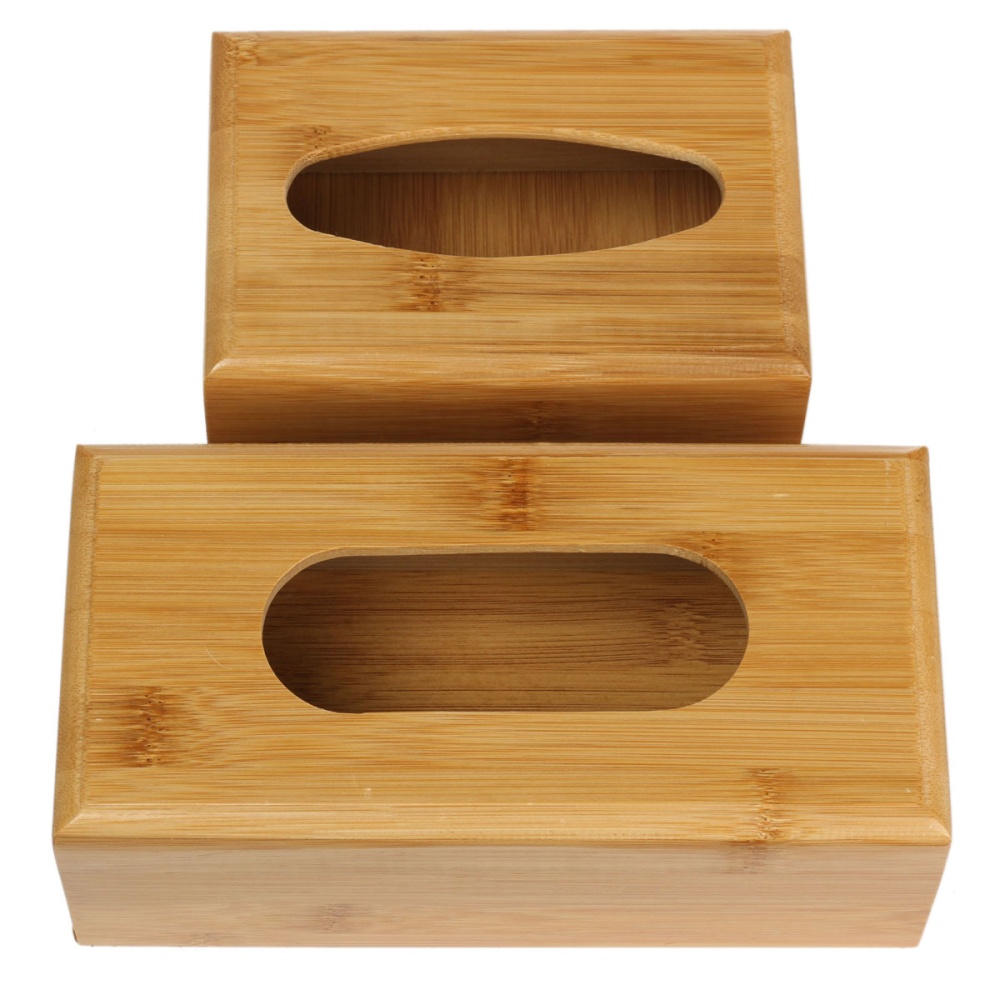 Natural Solid Bamboo Tissue Box Case Cover Holder Home Decor Storage
